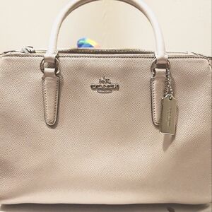 Coach Surrey Grey Grain Leather Carryall Satchel Bag F44958